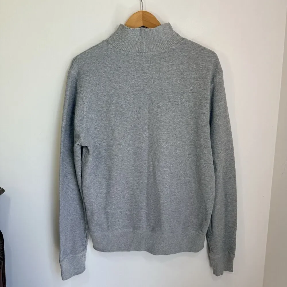 Peter Werth London 1/4 Zip 'Queens' Sweatshirt Gray Casual Jersey 100% Cotton S